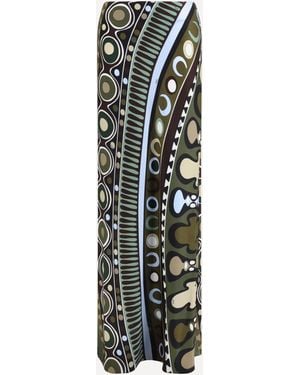 PUCCI Satin Skirt With Solei Print - White