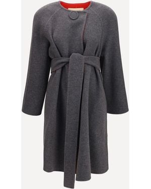 Valentino Wool And Cashmere Belted Coat - Grey