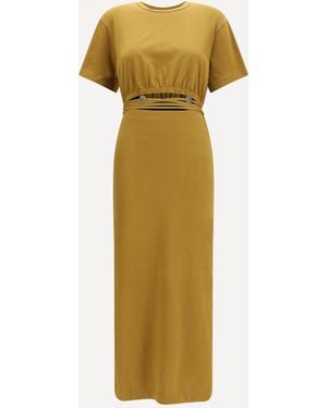 Pinko Midi Dress With A Cut-Out Detailing - Metallic