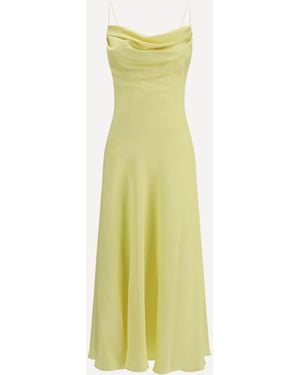 Balmain Long Silk Satin Dress With Straps - Green