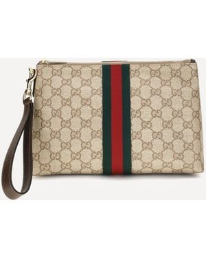 Gucci Small Gg Web Pouch - Natural