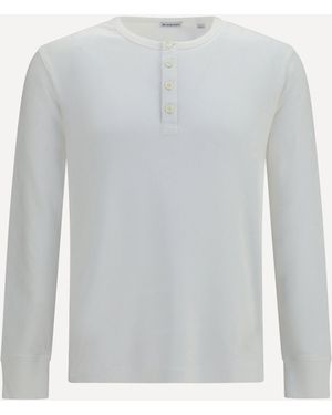 Burberry Long-Sleeve Cotton Top - Grey