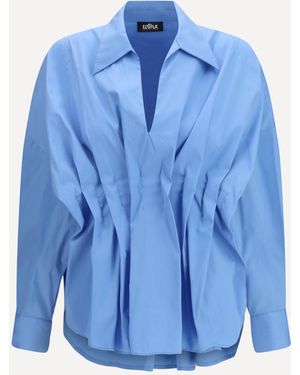 Ella Shirt With Front Ruching - Blue