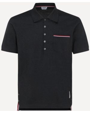 Thom Browne Short Sleeves Polo - Black
