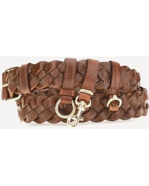Miu Miu Woven Leather Belt - Brown
