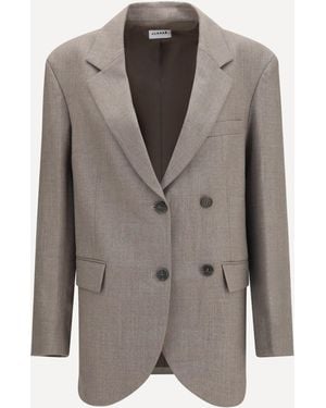 P.A.R.O.S.H. P. A.R. O.S. H. Virgin Wool Double-Breasted Blazer - Gray