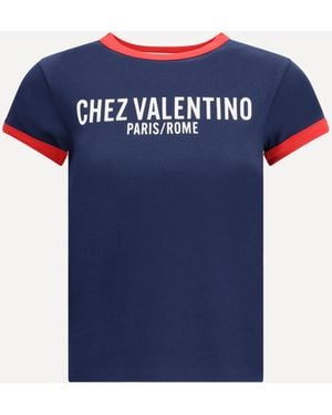 Tシャツ・カットソー VALENTINO FW25 Valentino Shirts Blue (7V3ABP76 AYASCJ) Valentino T-shirts for Women | Online Sale up to 41% off | Lyst