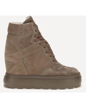 Casadei Sneakers Con Zeppa - Marrone