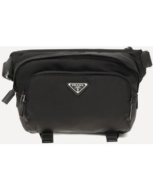 Prada Re-Nylon And Saffiano Shoulder Bag - Black