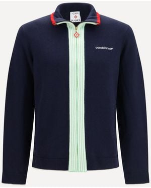 CASABLANCA Merino Wool Sports Jacket - Blue