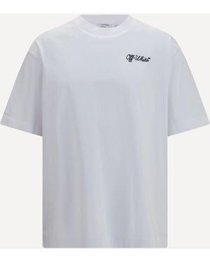 Off-White c/o Virgil Abloh Script Logo Skate T-Shirt - Blue