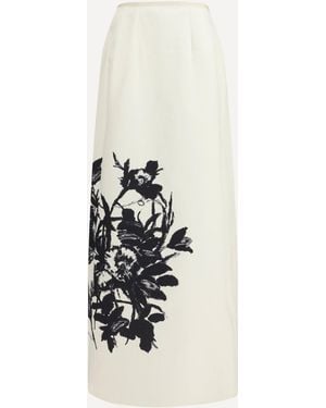 Crida Milano Long Linen And Cotton Skirt - White