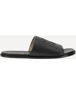 Loewe Slide Anagram Flex Sandals - White