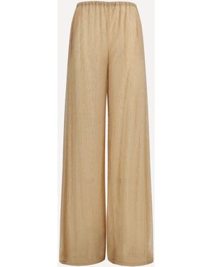 Ermanno Scervino Trousers With Strass - Natural