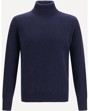 Aragona Cashmere Turtleneck Jumper - Blue