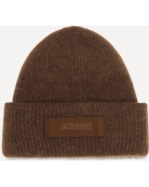 Jacquemus Gros Grain Ribbed Beanie - Brown