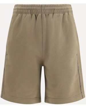 Burberry Cotton Shorts With Check Trims - Natural