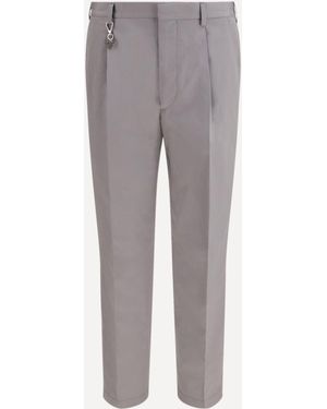 Prada Tailored Cotton Poplin Trousers - Grey