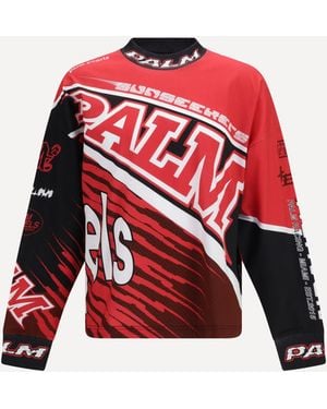 Palm Angels Racing Long-Sleeved T-Shirt - Red