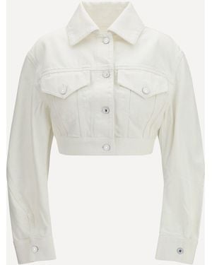Givenchy Cocoon Reversed-Effect Raw Denim Jacket - White