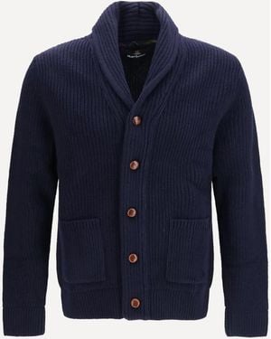 Barbour Hartland Wool Cardigan - Blue