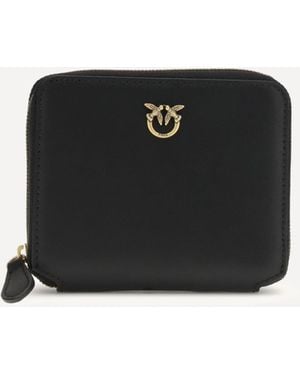 Pinko Leather Zip-Around Wallet - Black