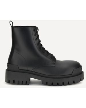 Balenciaga Strike Lace-Up Boots - Black