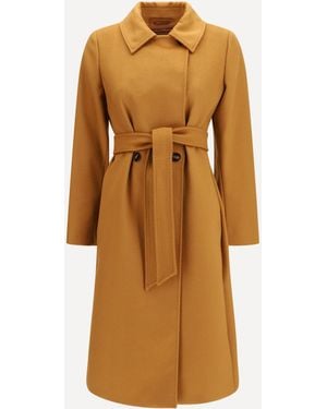 Max Mara Double Breasted Wool Coat - Metallic