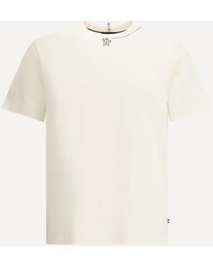 Moncler T-Shirt Girocollo A Maniche Corte - Neutro