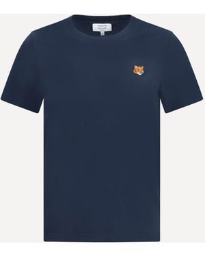 Maison Kitsuné Fox Head Regular T-Shirt - Blue