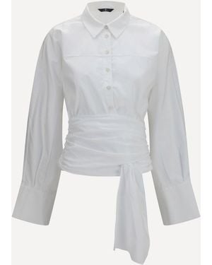 7FOR Waist-Knot Shirt - White