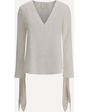 Givenchy Bow Cuffs Blouse - White