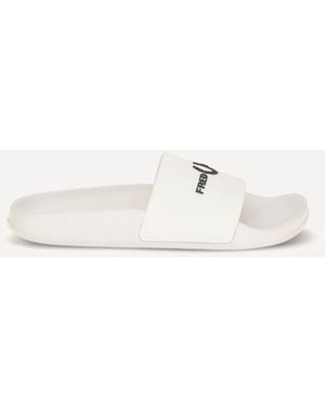 Fred Perry Rubber Slides With Logo - Natural