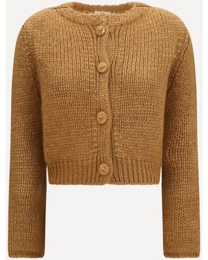 forte_forte Forte_Forte Chunky Knit Cardigan With Buttons - Brown