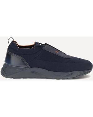Santoni Stretch Fabric Trainers - Blue