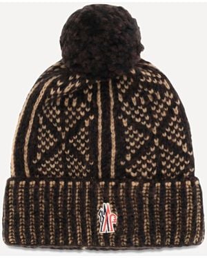 Moncler Cappello Beanie Con Pon Pon - Marrone