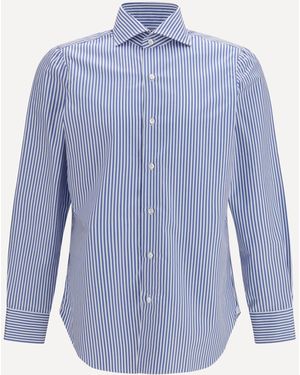 Finamore 1925 Striped Shirt - Blue