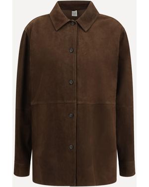 TOTEME Suede Shirt Jacket - Brown