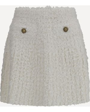 Balmain Mini Skirt With Decorative Buttons - Grey