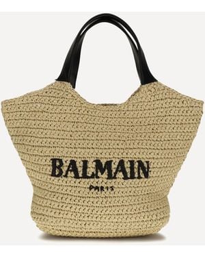 Balmain Mini Crochet Tote Bag - Metallic