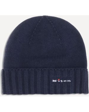 Kiton Wool Beanie Hat - Blue