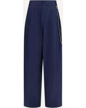 DARKPARK Phebe Chain Adorned Wide-Leg Trousers - Blue