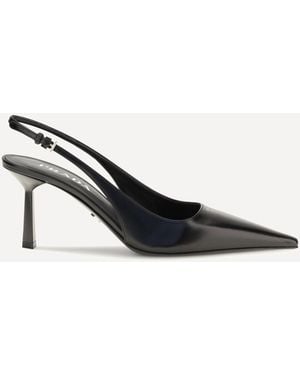 Prada Leather Slingback Court Shoes - Natural