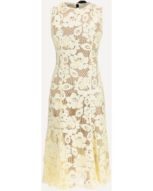 Self-Portrait Crochet Lace Midi Dress - Metallic