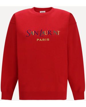 Saint Laurent Felpa Girocollo - Rosso