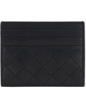 Bottega Veneta Leather Card Holder - Black
