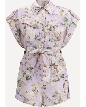 Zimmermann Abito Tuta Acacia Pocket - Bianco