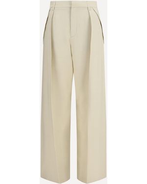 Jacob Cohen Wide Leg Canvas Trousers - White