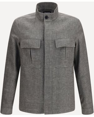 ZEGNA High-Collar Shirt Jacket - Grey