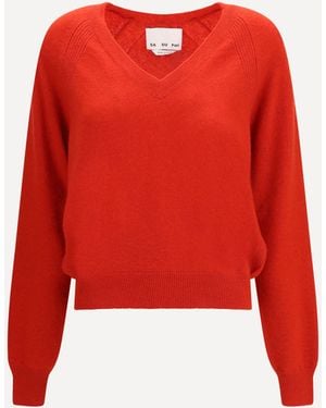 Sa Su Phi Maglione Con Scollo A V - Rosso